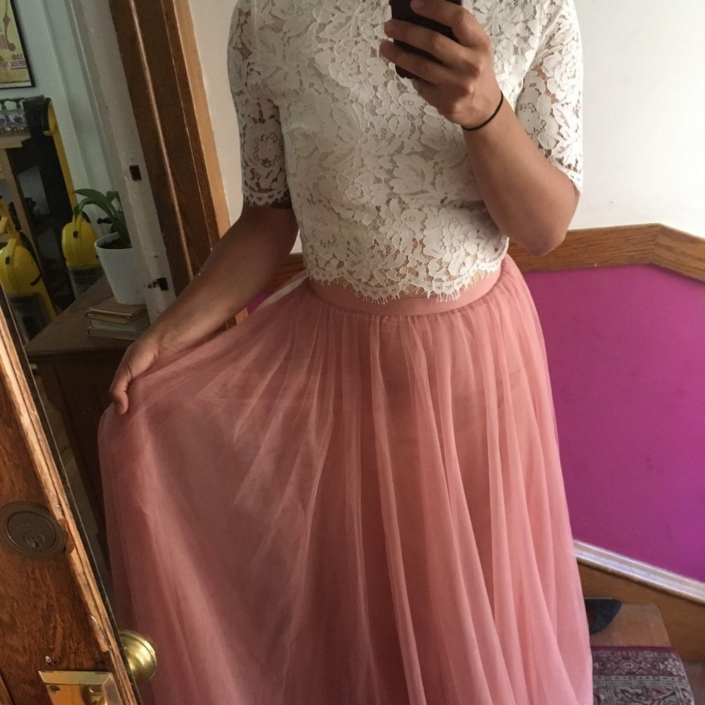 Revelry Skylar Tulle Skirt in Honeymoon Sunrise